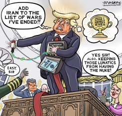 TRUMP CLAIMS VICTORY ON ANOTHER WAR HE'S ENDED by Graeme MacKay