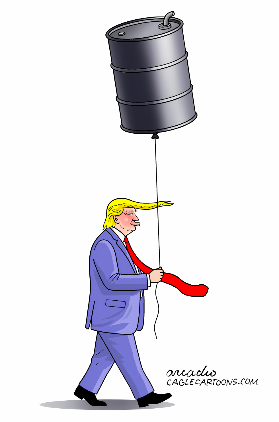 Trump Lifted by Soaring Oil Prices in Sharp Cartoon