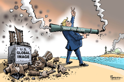 TRUMP DESTROYS US IMAGE by Paresh Nath