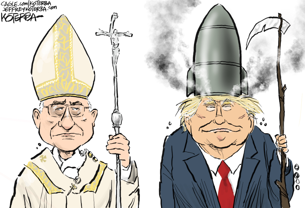 Pope and President: Holy Hats and Explosive Headgear in Koterba's Satire