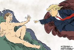 THE PRESIDENT THINKS HE'S GOD by Jeff Koterba