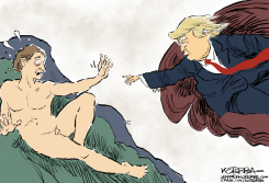 THE PRESIDENT THINKS HE'S GOD by Jeff Koterba