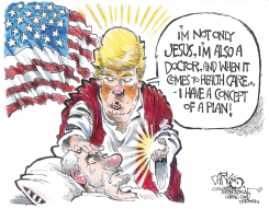 A PRESIDENT, A DOCTOR AND JESUS by John Darkow