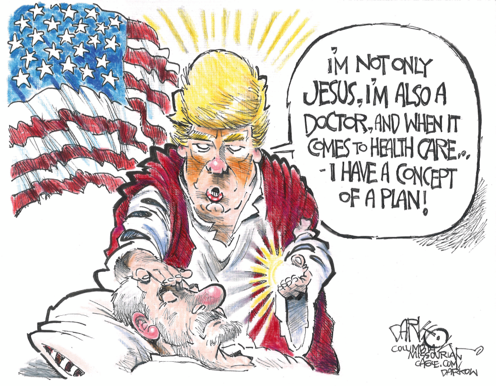 Trump as Jesus and Doctor: 'I Have a Concept of a Plan' for Health Care