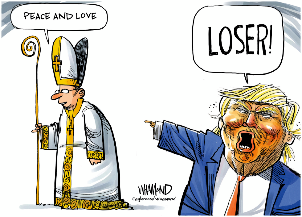 Trump Brands Pope a 'Loser' in Fiery Cartoon Clash
