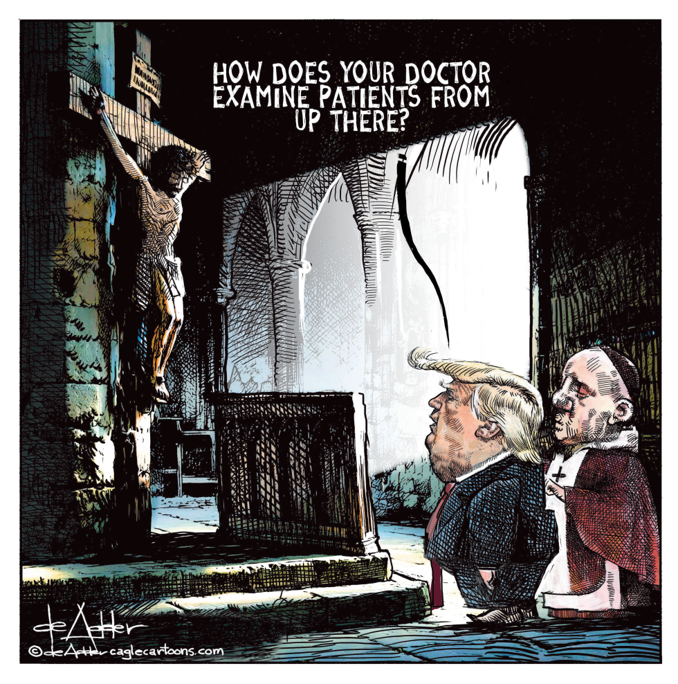 Trump Mistakes Crucified Jesus for a Doctor in Hilarious Cartoon
