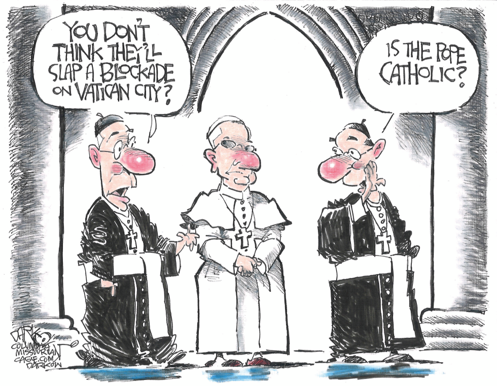 Vatican Blockade Fears Spark Classic Rhetorical Retort in Cartoon
