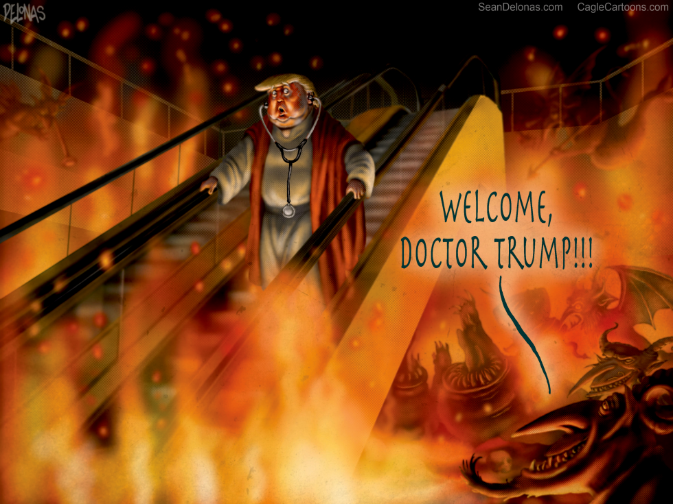 Trump Coming Down the Escalator