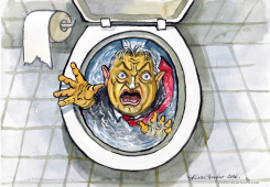 ORBAN IN THE TOILET BOWL by Alla and Chavdar