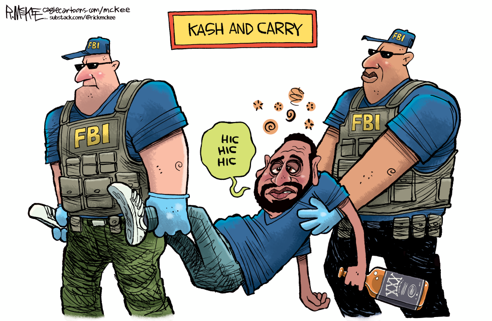 FBI Agents Haul Drunk Kash Patel in 'Kash and Carry' Satire