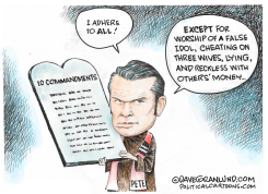 HEGSETH HYPOCRISY by Dave Granlund