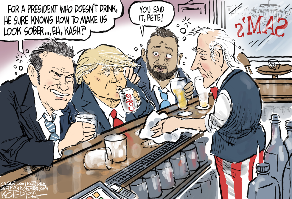Pete and Kash Walk into Uncle Sam's Bar with Trump