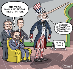 NO AND NOSE IN IRAN/USA PEACE TALKS by Graeme MacKay