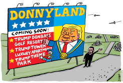 DONNYLAND AD IN UKRAINE WITH TRUMP by Schot