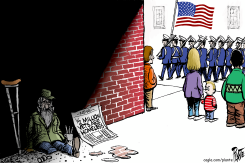 A HOMELESS VETERAN IN A DARK ALLEY by Bruce Plante
