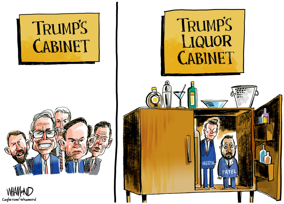 Trump's Cabinet Woes: From Suits to Booze in Whamond's Sharp Satire