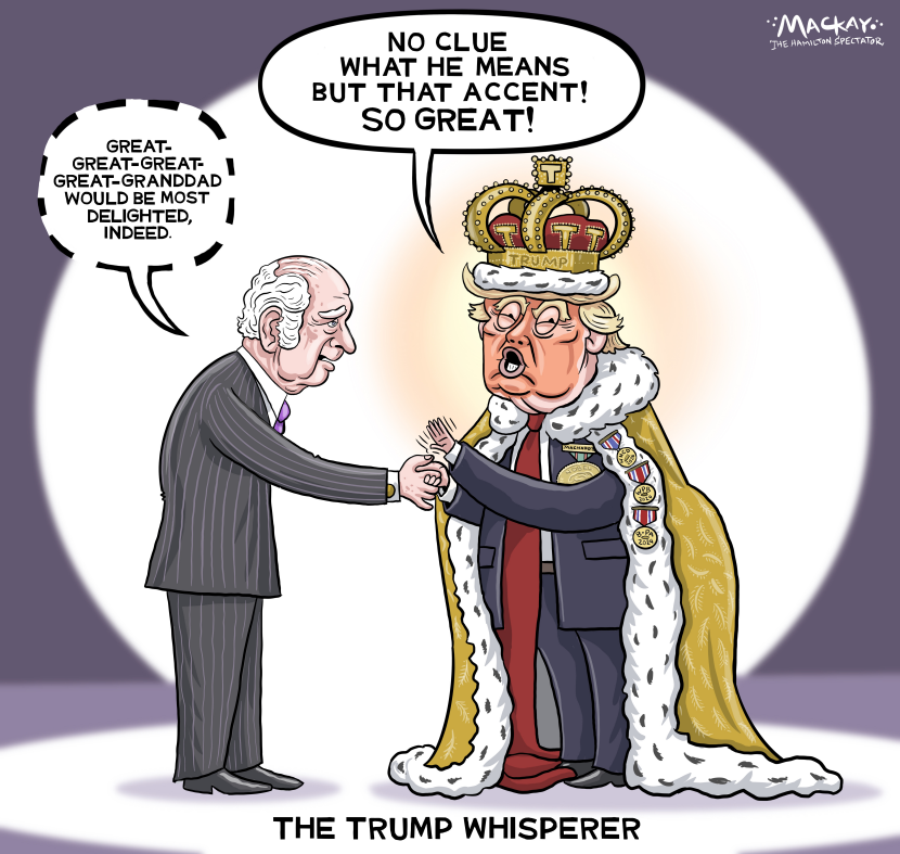 King Charles Whispers to Regal Trump in Satirical Nod to History