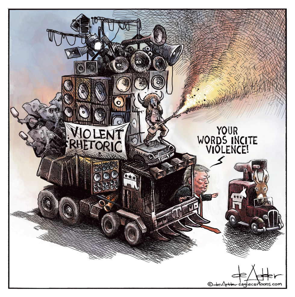 Trump accuses Democrats of violence