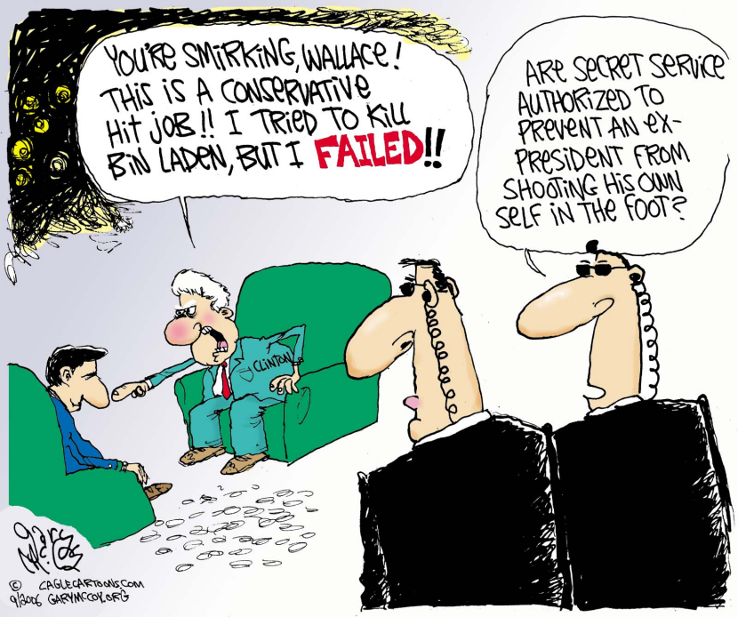 COLOR Clinton shoots his foot COLOR