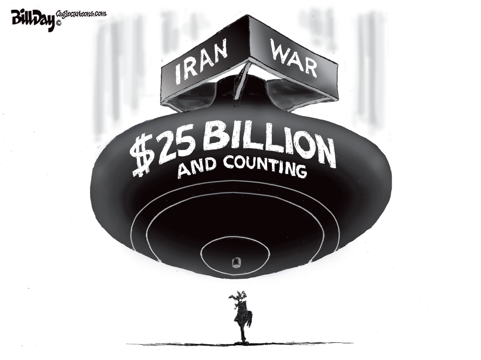 Large Bomb Marked Iran War Shows 25 Billion and Counting