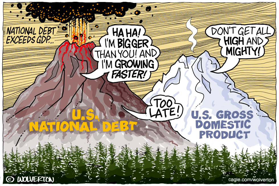 National Debt Mountain Tops GDP Mountain