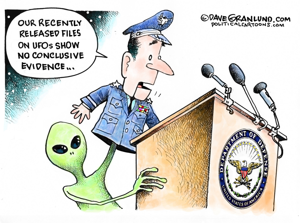 Pentagon UFO Files: No Evidence, Says Officer with Alien on Shoulder