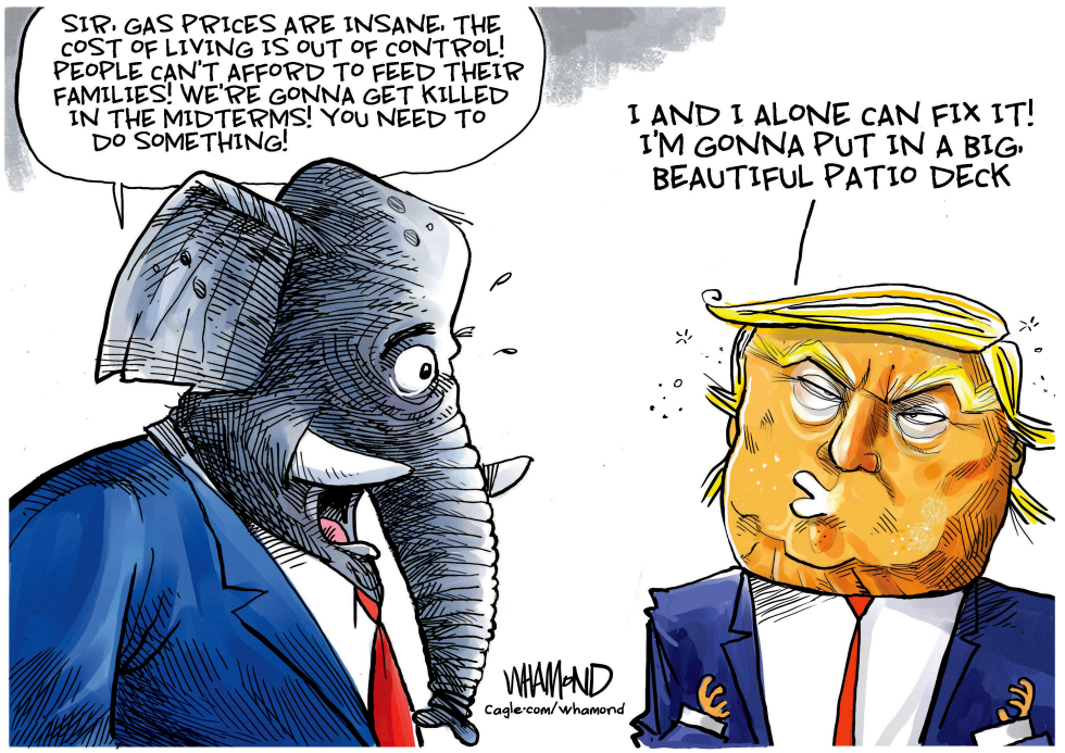 Elephant Warns of Midterm Losses as Trump Eyes Patio Deck