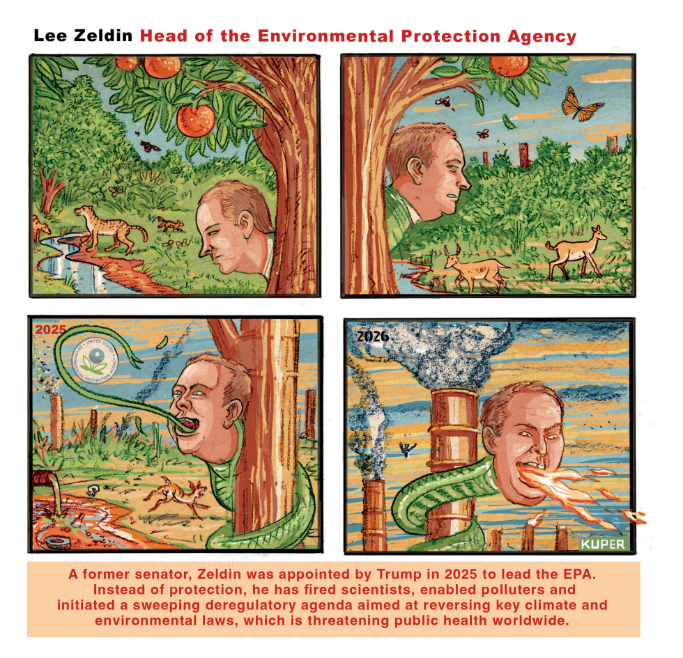 Lee Zeldin EPA Leadership Linked to Environmental Rollbacks in New Cartoon
