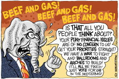 WAR AND BALLROOM TRUMPS CHEAP BEEF AND GAS  by Monte Wolverton