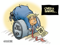 TRUMP OVER AN OIL BARREL IN IRAN WAR by John Cole