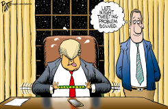 TRUMP LATE NIGHT TWEETING by Bruce Plante
