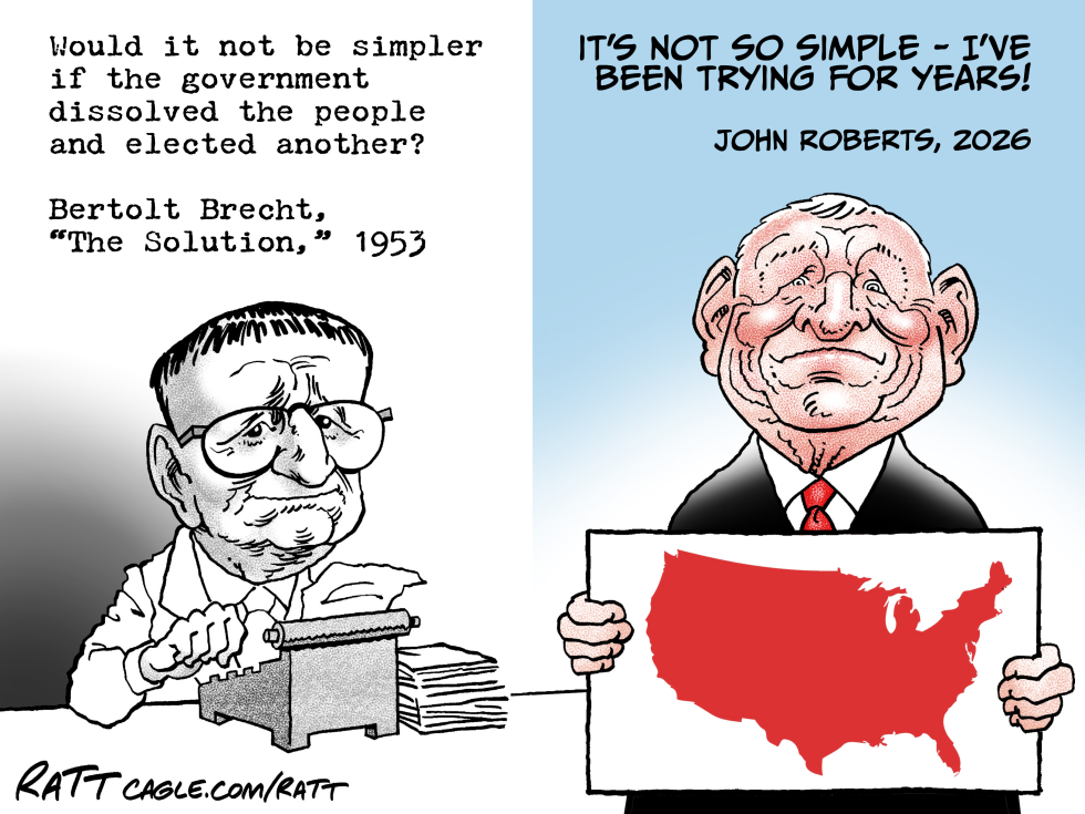 John Roberts Holds Red Map as Brecht Quote Looms Over 2026 Voting Rules