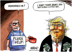 TRUMP NOT THINKING ABOUT AMERICANS' FINANCES by Dave Whamond