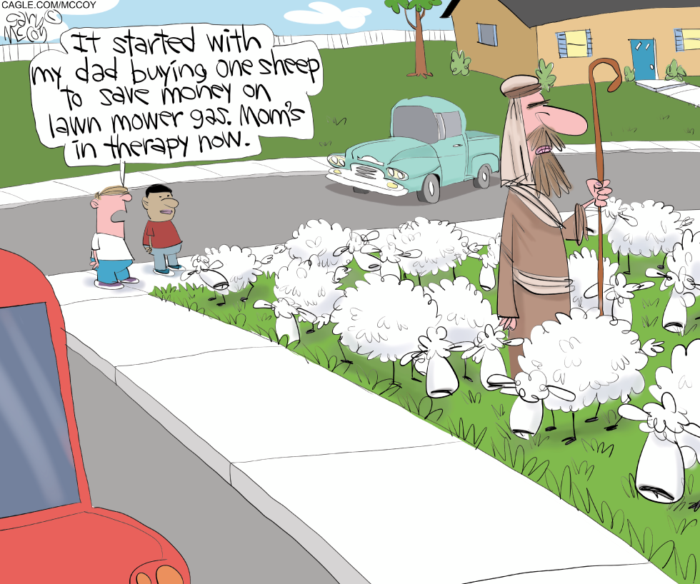 Dad Shepherds Because of Gas Prices