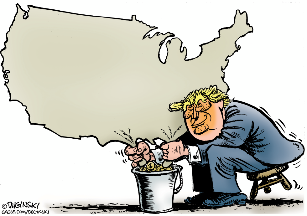 A corrupt president milking the country