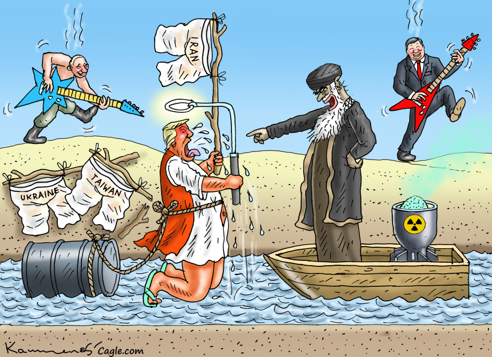 Trump Soaks Up Pressure While Iran Points the Way in New Cartoon