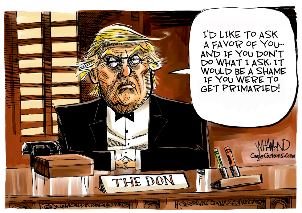 Trump Depicted Threatening Primary Challenges to Enforce GOP Loyalty