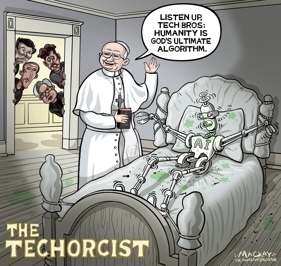 Pope Leo XIV performs an A.I. exorcism
