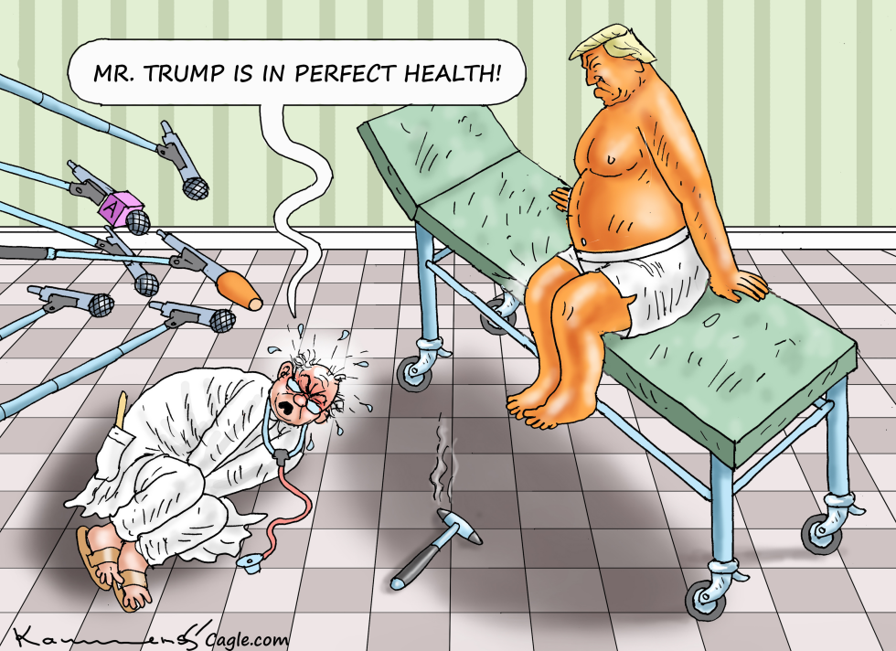 Trump Declares Perfect Health as Doctor Collapses