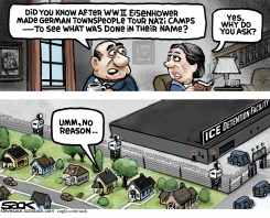 ICE DETENTION NEXT DOOR - EISENHOWER NAZI CAMPS LESSON by Steve Sack