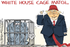 WHITE HOUSE CAGE MATCH by Jeff Koterba
