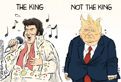 TRUMP THINKS HE'S MORE POPULAR THAN ELVIS by Jeff Koterba