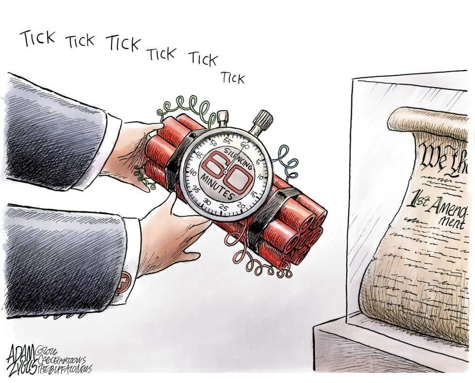 60 Minutes Stopwatch Bomb Targets First Amendment Scroll