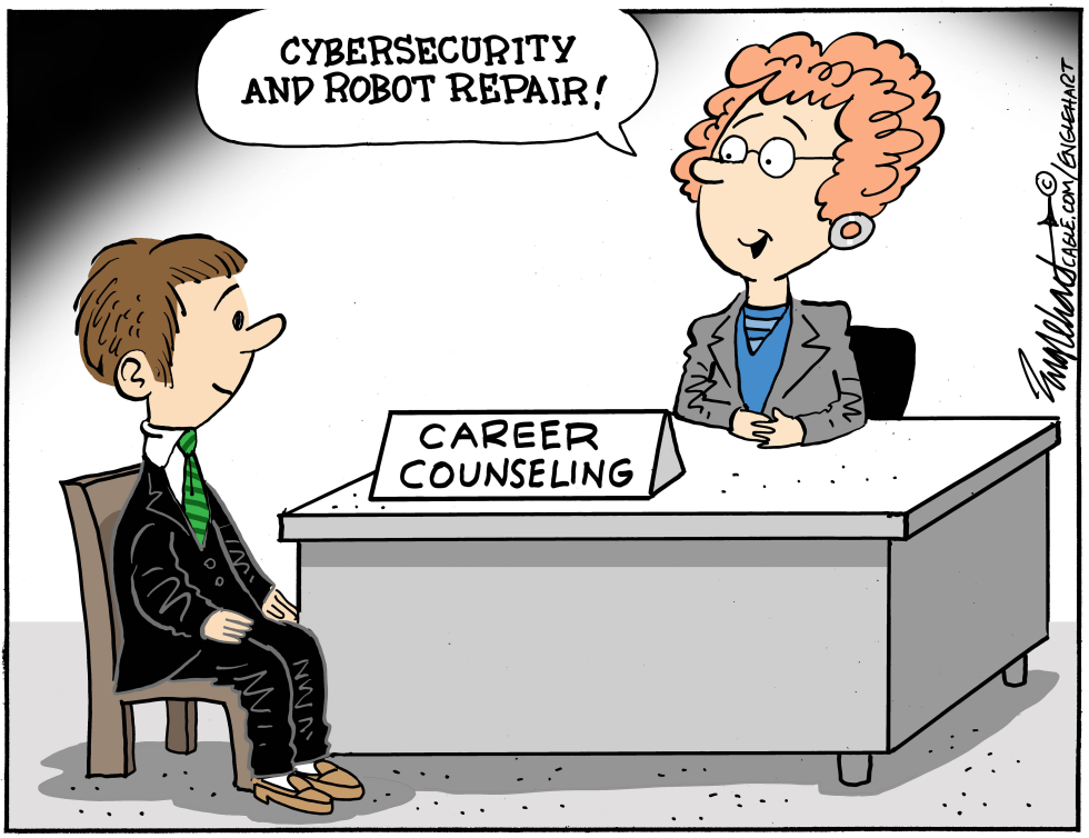 Career Advice Shifts to Cybersecurity and Robot Repair