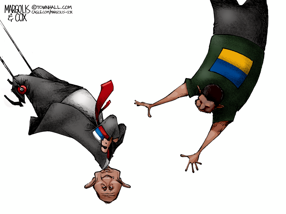 Zelensky reaches toward Putin during risky peace trapeze maneuver amid ongoing war.