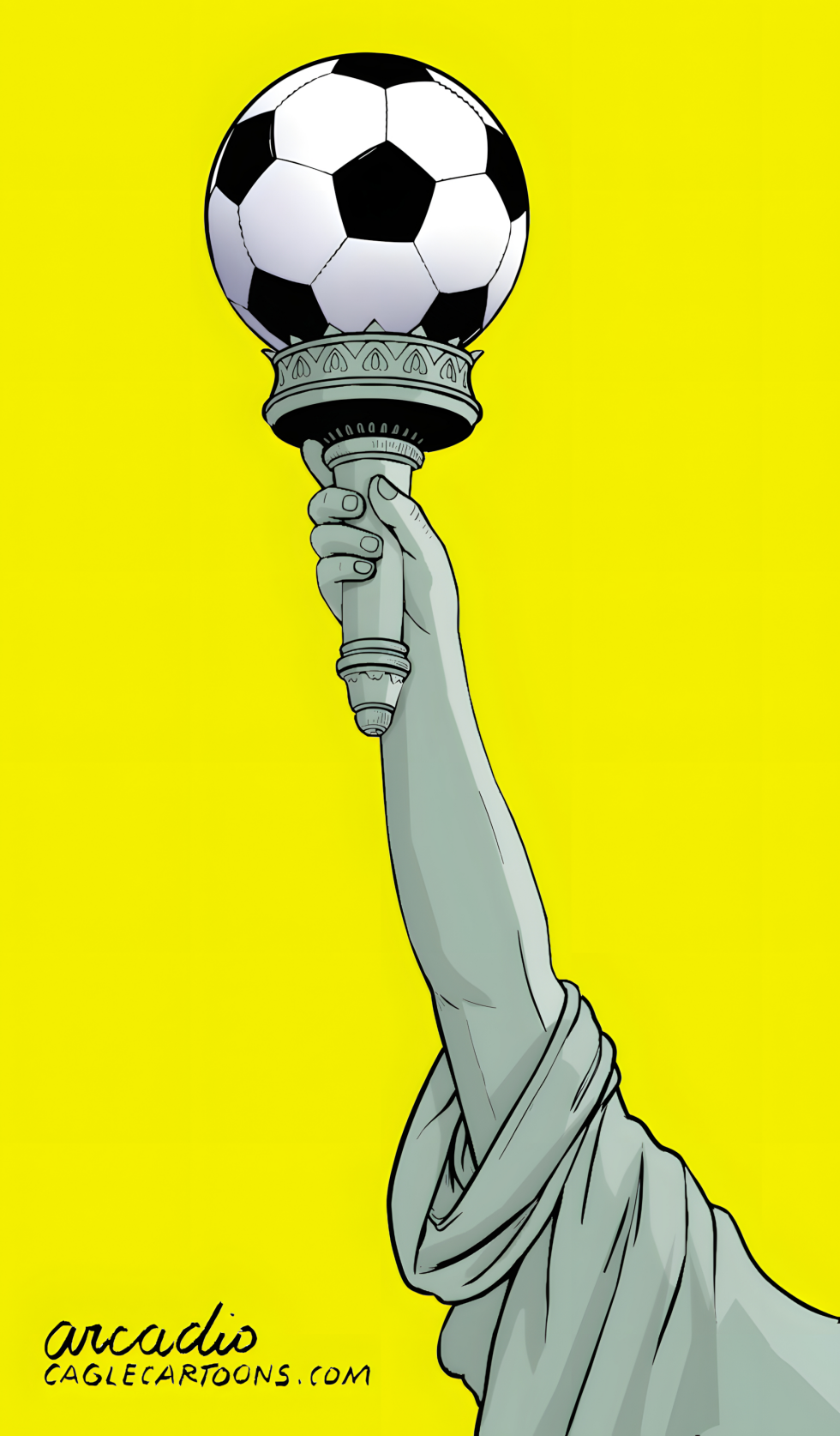 Statue of Liberty Raises Soccer Ball for World Cup 2026