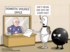 A BATTERED BOWLING PIN by Arcadio Esquivel