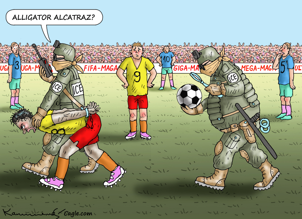 ICE Agents Detain Player During World Cup Match on MAGA-Branded Field