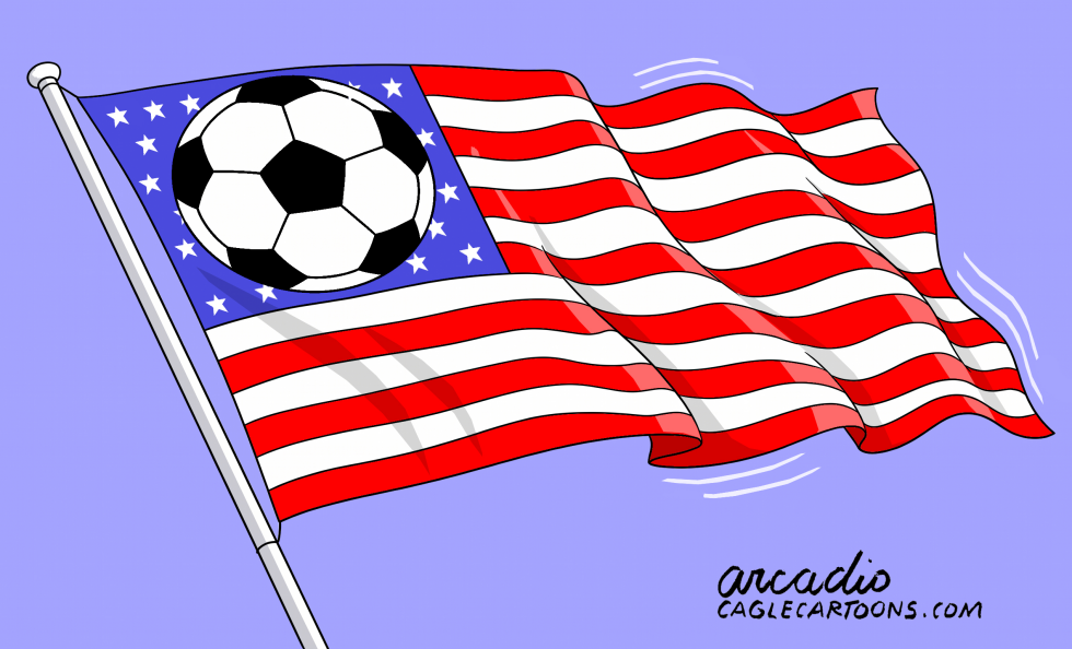 Modified US Flag Shows Soccer Ball for 2026 World Cup