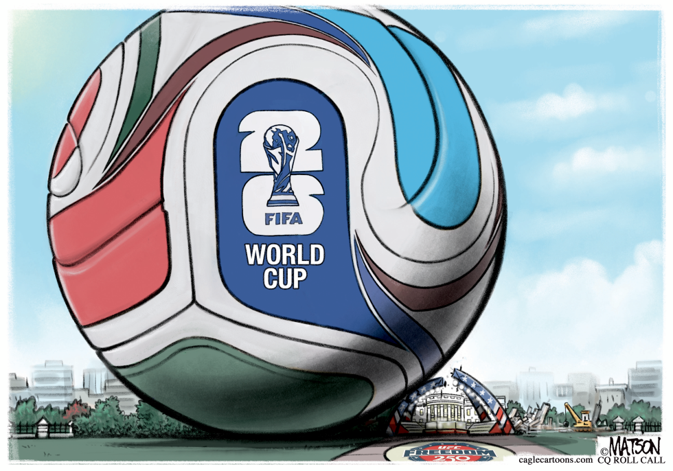 World Cup Ball Dwarfs White House UFC Stage Setup
